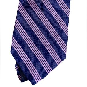 Brooks Brothers 100% Silk NeckTie Blue Pink Stripes